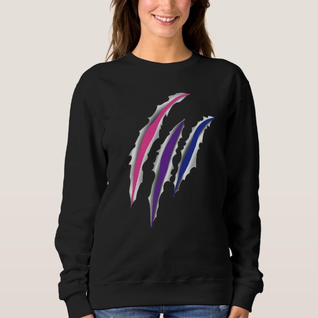 Moletom Cicatriz Bissexual Bi Pride Flag Scratch (Frente)