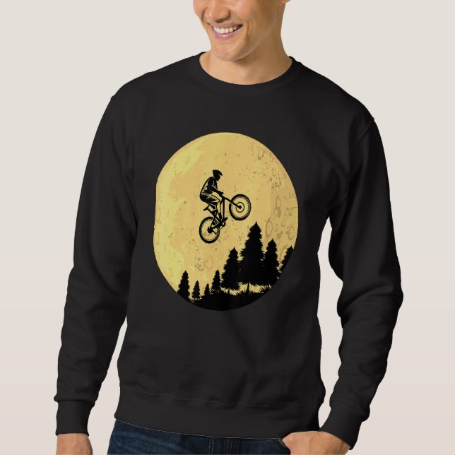 Moletom Ciclo Montanheira de Bicicleta Andar a Arte da Lua (Frente)