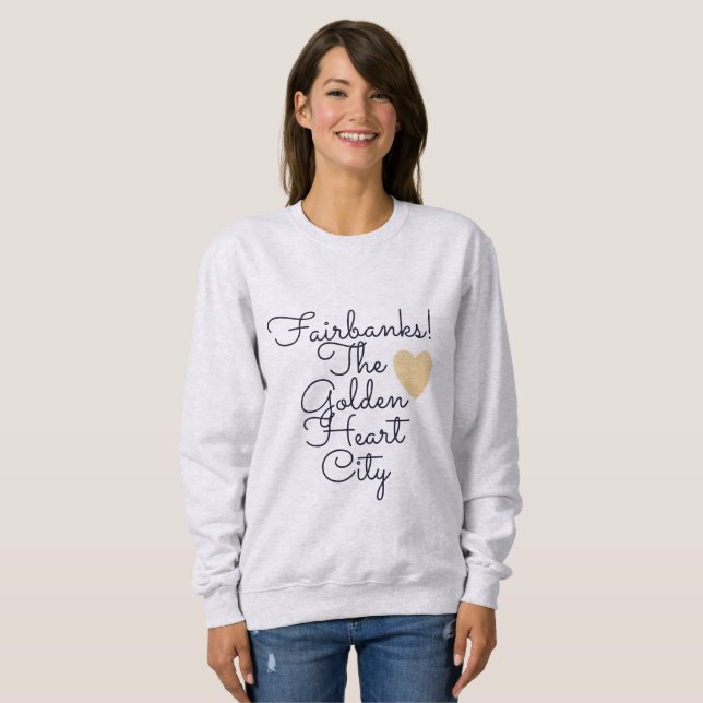 Moletom Cidade Coração Dourado de Fairbanks (Frente Completa)