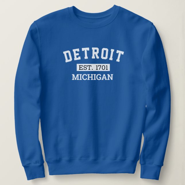 Moletom Cidade de Detroit, cidade de Michigan (Frente do Design)