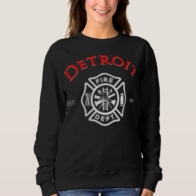 Moletom Cidade de Detroit Fire Rescue do Bombeiro Michigan (Frente)