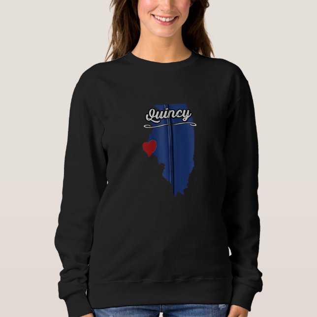 Moletom Cidade De Quincy Illinois Il Gem City Merch Zip (Frente)