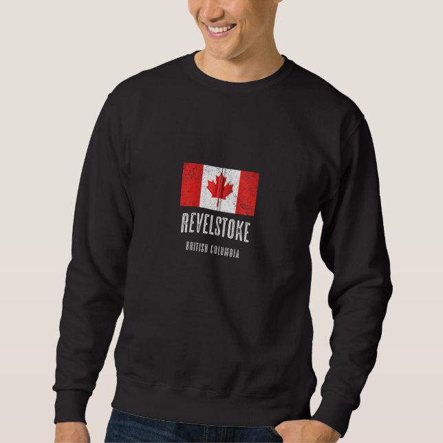 Moletom Cidade De Revelstoke Canadá Bandeira Canadense Mer (Frente)