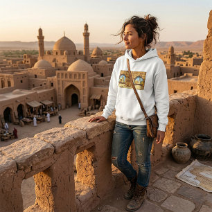 Moletom Cidade Desértica do Oriente Médio Através de Arco
