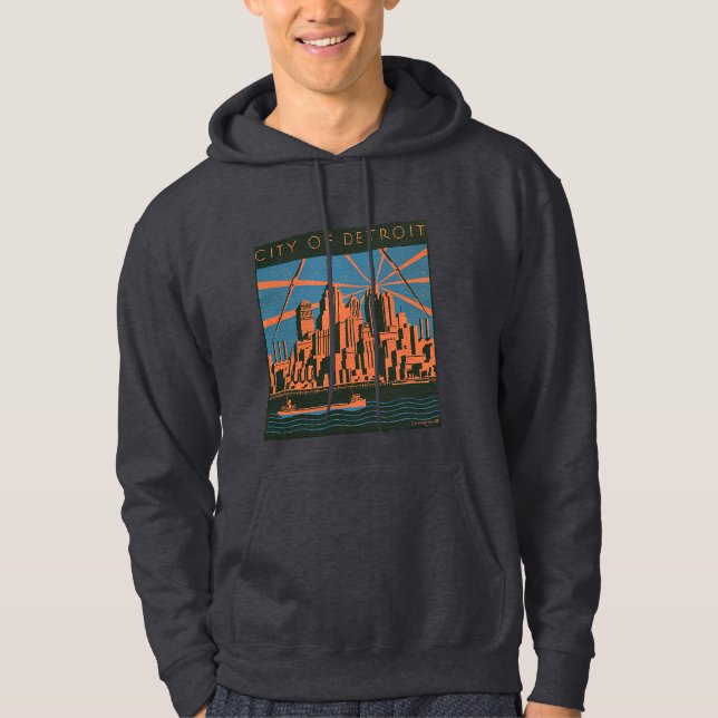 Moletom Cidade do hoodie de Detroit (Frente)