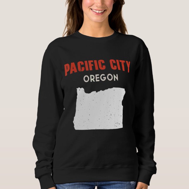 Moletom Cidade do Pacífico, Oregon EUA, Estado Americano,  (Frente)