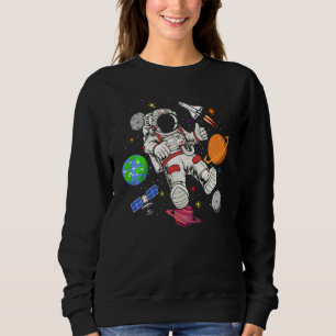 Moletom Ciência espacial Navio Moon Sun Planet Astronau