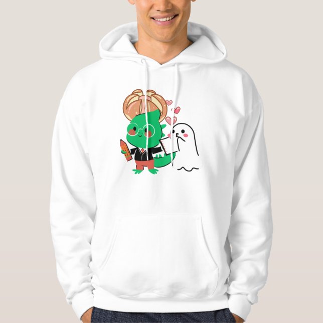 Moletom Cientista Dinossauro Fofo & Escritor Fantasma (Frente)
