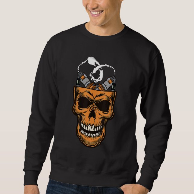Moletom Cigarro eletrônico Gothic Skull com MODs e Tanques (Frente)