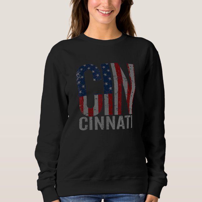 Moletom Cincinnati Ohio Patriots Memots Day Usa Flag Cin (Frente)