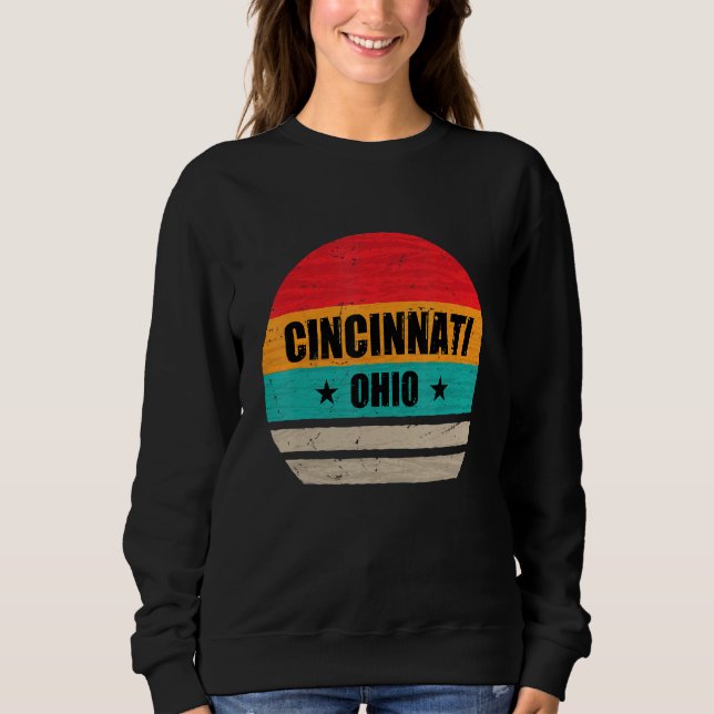 Moletom Cincinnati Ohio Retro Vintage Sunset EUA Cinc (Frente)