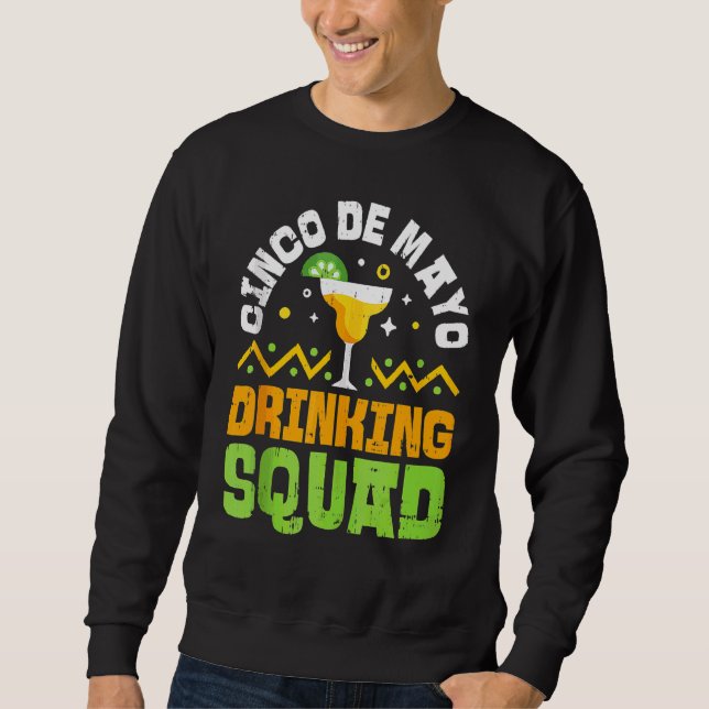 Moletom Cinco De Mayo - Esquadrão Bebendo Tequila Mexicana (Frente)