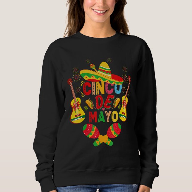 Moletom Cinco De Mayo Mexican Guitar Cactus for Men Women  (Frente)