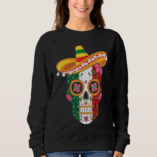 Moletom Cinco de Mayo mexican skull celebrate fiesta (Frente)