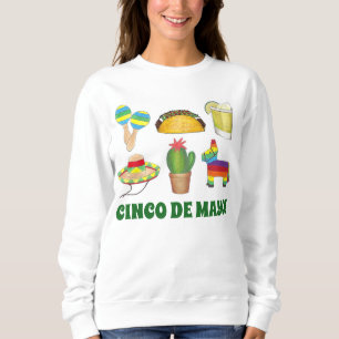 Moletom Cinco de Mayo Mexicano Fiesta Cactus Taco Pinata