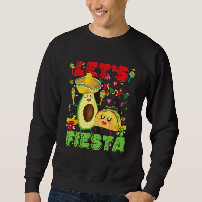 Moletom Cinco De Mayo Vamos Fiesta Avocado E Tacos Mexican (Frente)