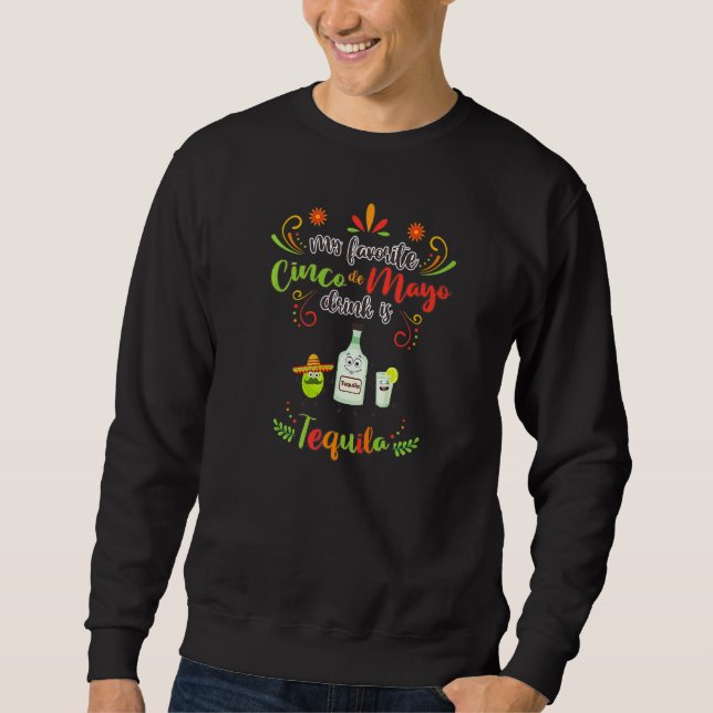 Moletom Cinco Favoritos De Mayo Bebem Tequila Gráfico Mexi (Frente)