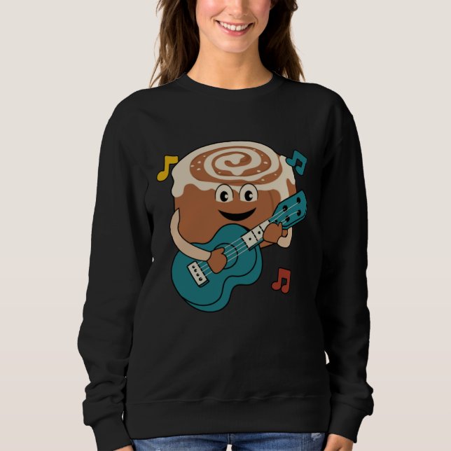 Moletom Cinnamon Roll Ukulele Player Musician Clef (Frente)