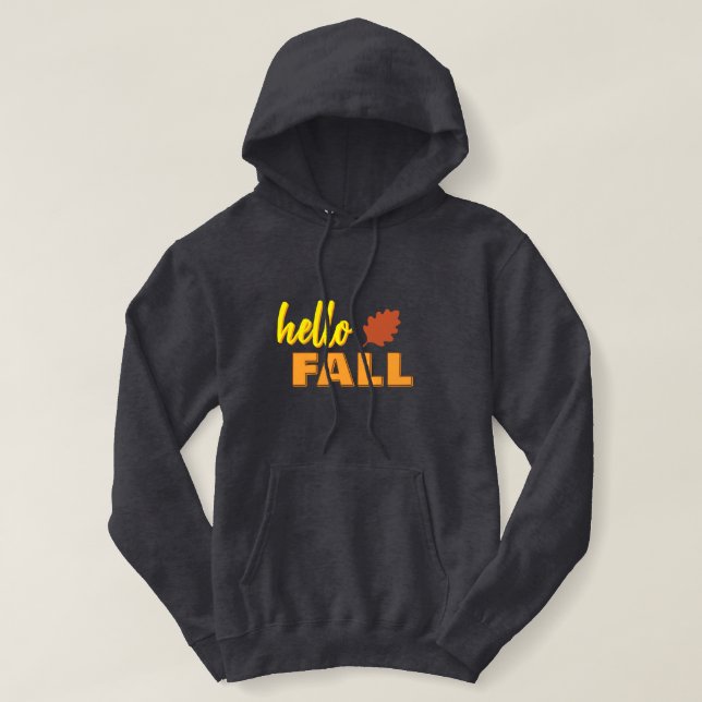 Moletom Cinza Colorida Colorida "Hello Fall" (Frente do Design)