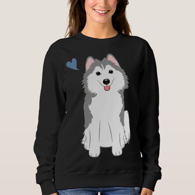 Moletom Cinza de amor Pomsky Rouco da Pomerânia (Frente)