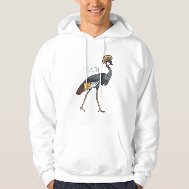 Moletom Cinza de desenho animado de pássaros com guindaste (Frente)