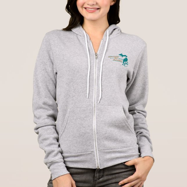 Moletom Cinza de Heather Bella+Canvas Zipup Hoodie (Frente)