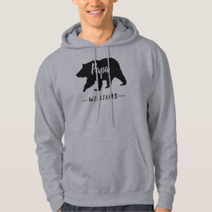 Moletom Cinza Rústica De Urso Negro Nome Do Monograma