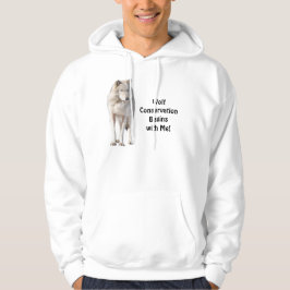 Moletom Cinza Wolf Conservation Wildlife Art Hoodie