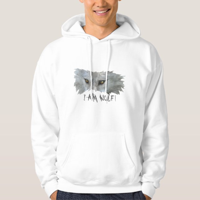 Moletom CINZA WOLF EYES Wildlife Hoodie (Frente)