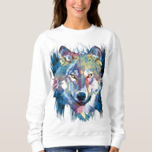 Cinza Wolf Sweatshirt | Cão-Lobo Colorido