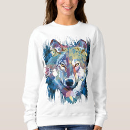 Moletom Cinza Wolf Sweatshirt | Cão-Lobo Colorido