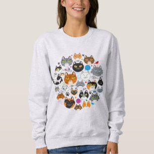 Moletom Círculo de Camisola de Gatos