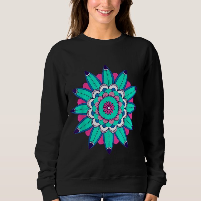 Moletom Círculo Espiritual de Mandala Surf Azul (Frente)