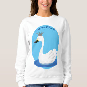 Moletom Cisne branco bonito com desenho animado