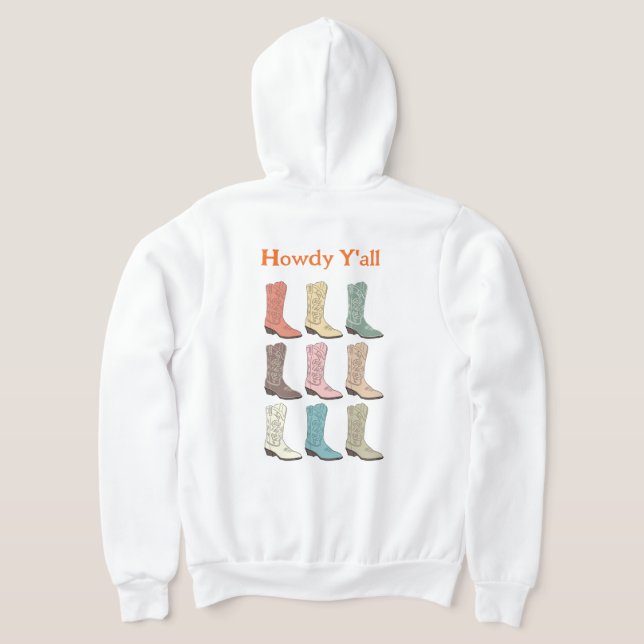 Moletom CISV Austin Cowboy Boots Zipper Men's Hoodie (Postura das costas)