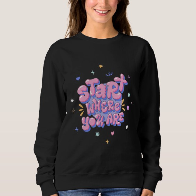Moletom Citação com Letras Balão Coloridas (Frente)