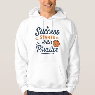 Moletom Citação de Motivação de Basquete Prática Sucesso