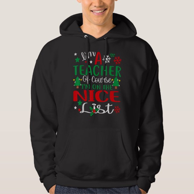Moletom Citação de Natal Sou Professora, é claro que estou (Frente)
