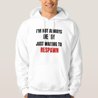 Moletom Citação engraçada de respawn de jogador preto e ve