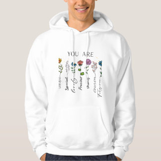 Moletom Citação Floral Inspiradora Afirmação de Flores Sil