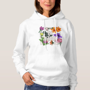Moletom Citação positiva Ser Feliz e flores de jardim