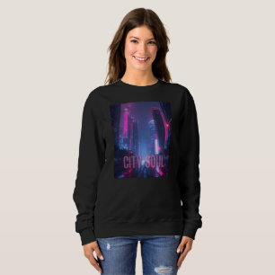 Moletom CITY SOUL - Neon Cyberpunk Skyline Design