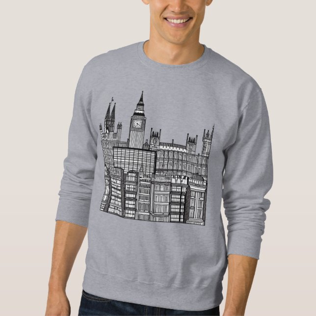 Moletom Cityscape Black and White Sweet de Londres (Frente)