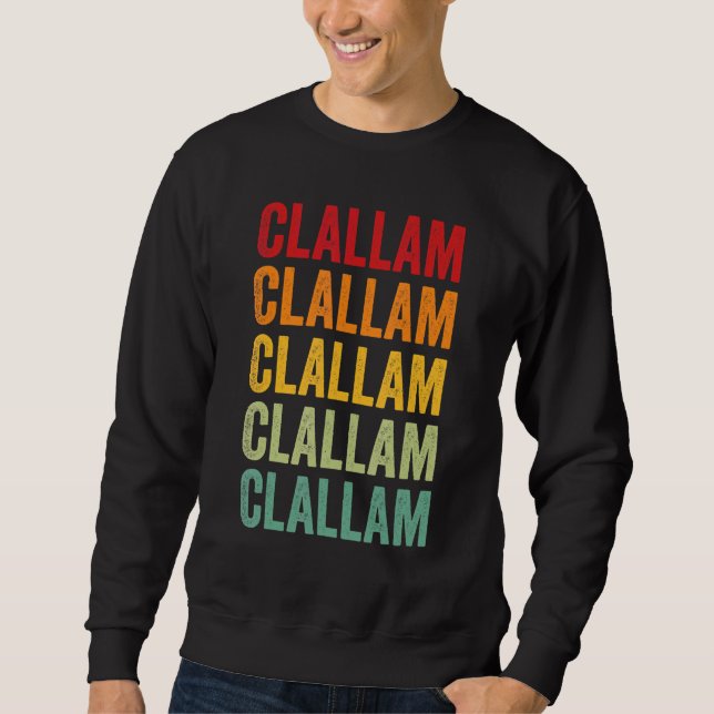 Moletom Clallam County Washington Rainbow Text Design (Frente)