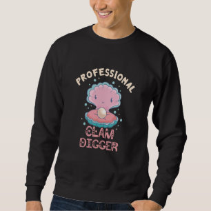 Moletom Clam Professional Clam Digger Sea Shell Mermaid Mo