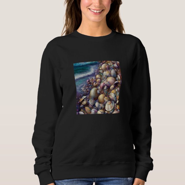 Moletom Clam Seashell Shell Collector Beach Ocean Coastal  (Frente)