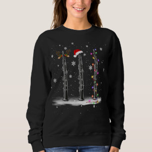 Moletom Clarinet com Reindeer Horn Papais noeis Luzes De N