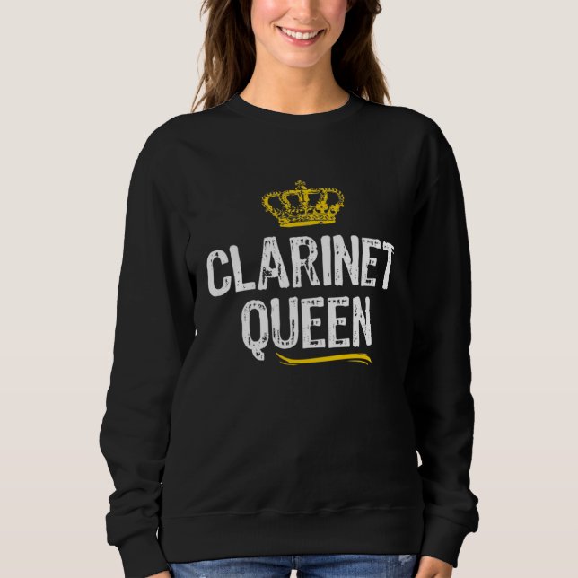 Moletom Clarinet Queen Women Girls Player  Cool Clarinetis (Frente)