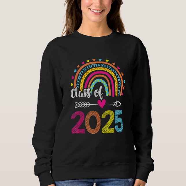 Moletom Class Of 2025 Rainbow Kindergarten Preschool Gradu (Frente)