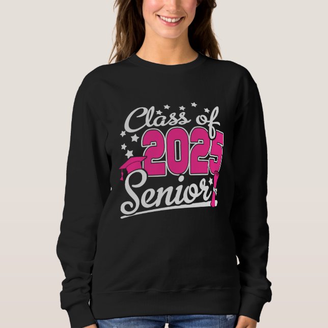 Moletom Class Of 2025 Senior 25 Girls Women Funny Graduati (Frente)